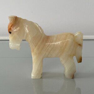 Small Miniature Pony  Horse Onyx Stone Carving